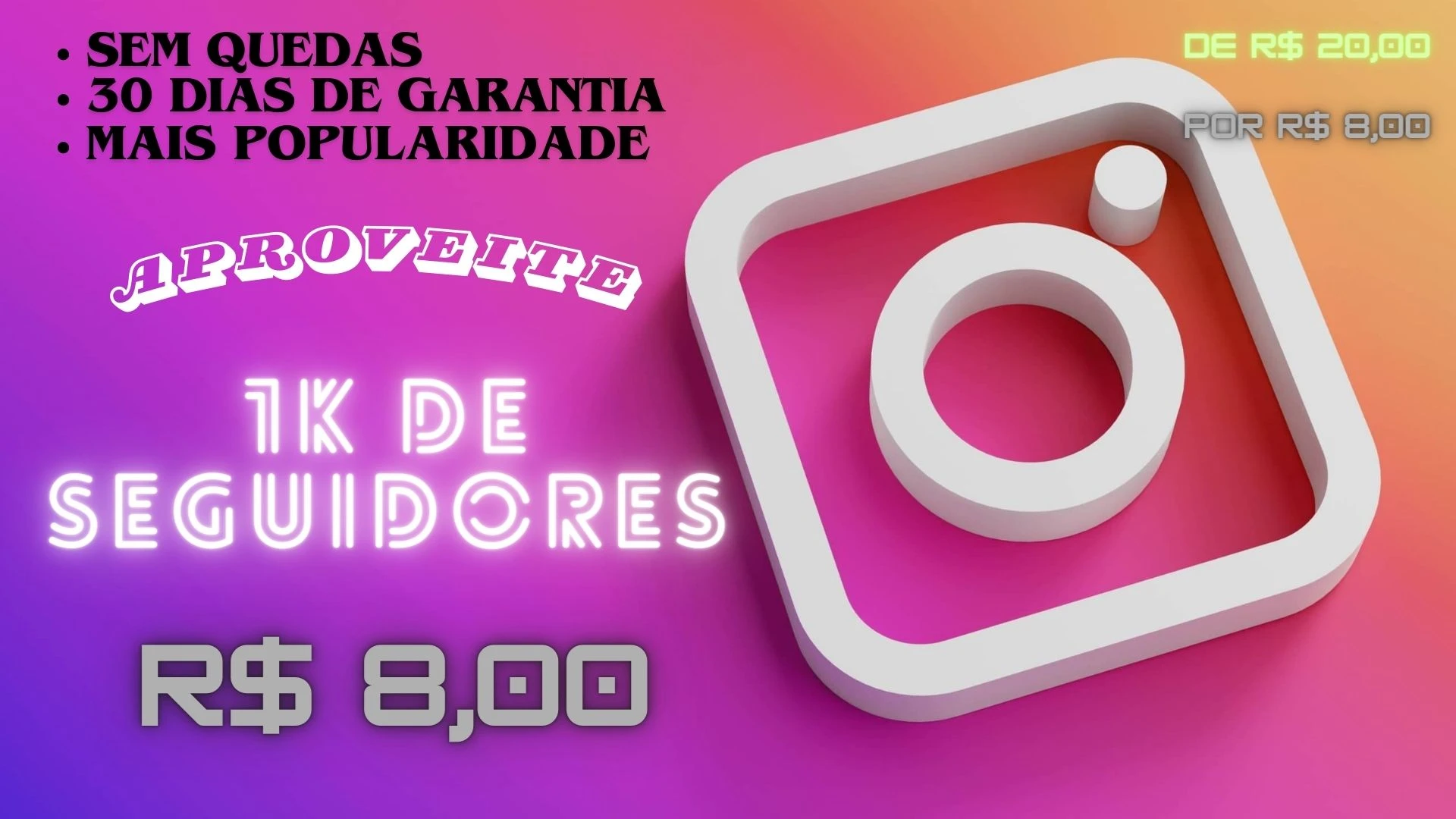 [Promoção] 1K Seguidores Instagram por apenas R$ 8,00