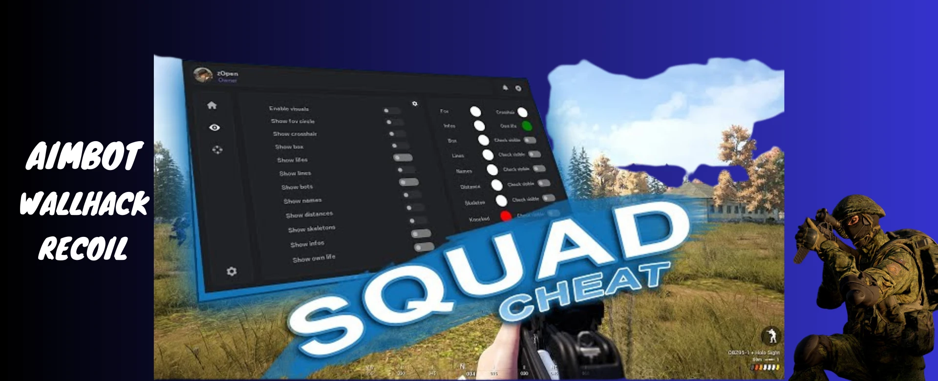 Squad Cheat | Aimbot |Wall Hack | Control Recoil