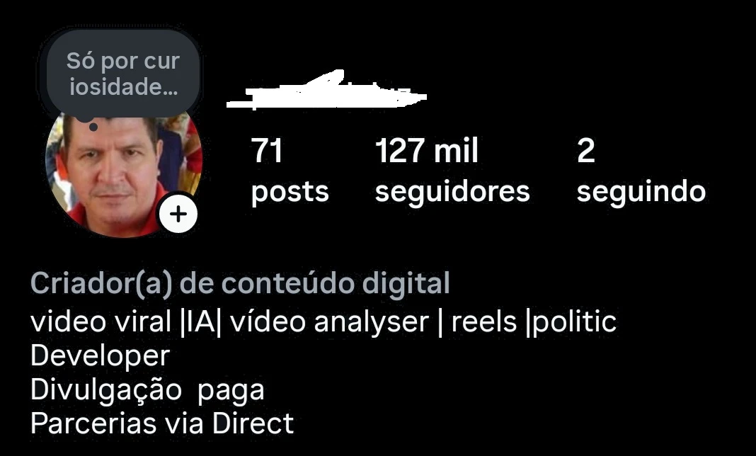 Instagram com 127 k e crescendo