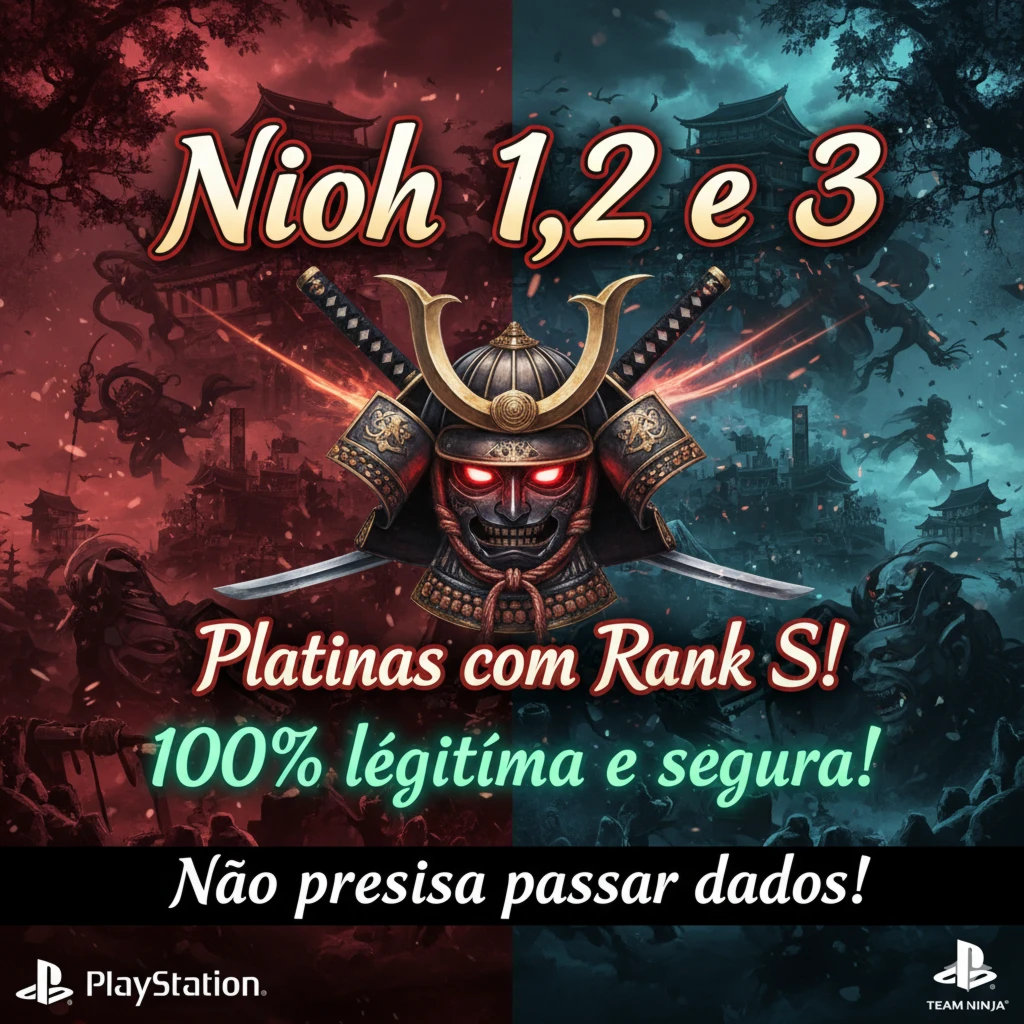 Nioh 1, 2, 3 - Troféu de Platina 100% Legítimo! (PS4/PS5) - Serviços Digitais