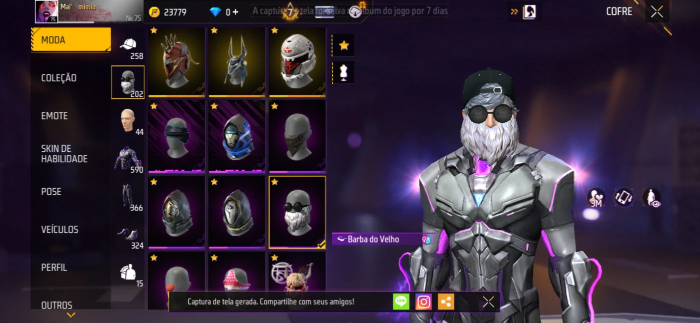 Conta Free fire MUITO gemada e antiga