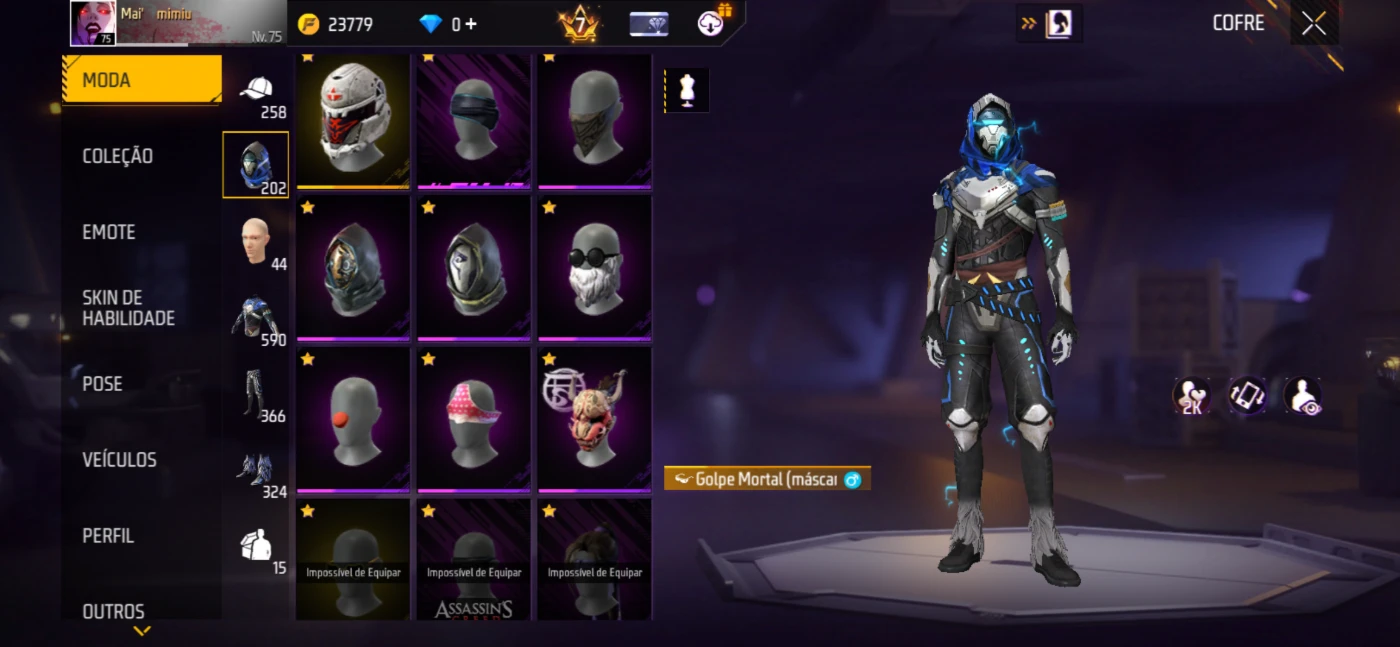 Conta Free fire MUITO gemada e antiga