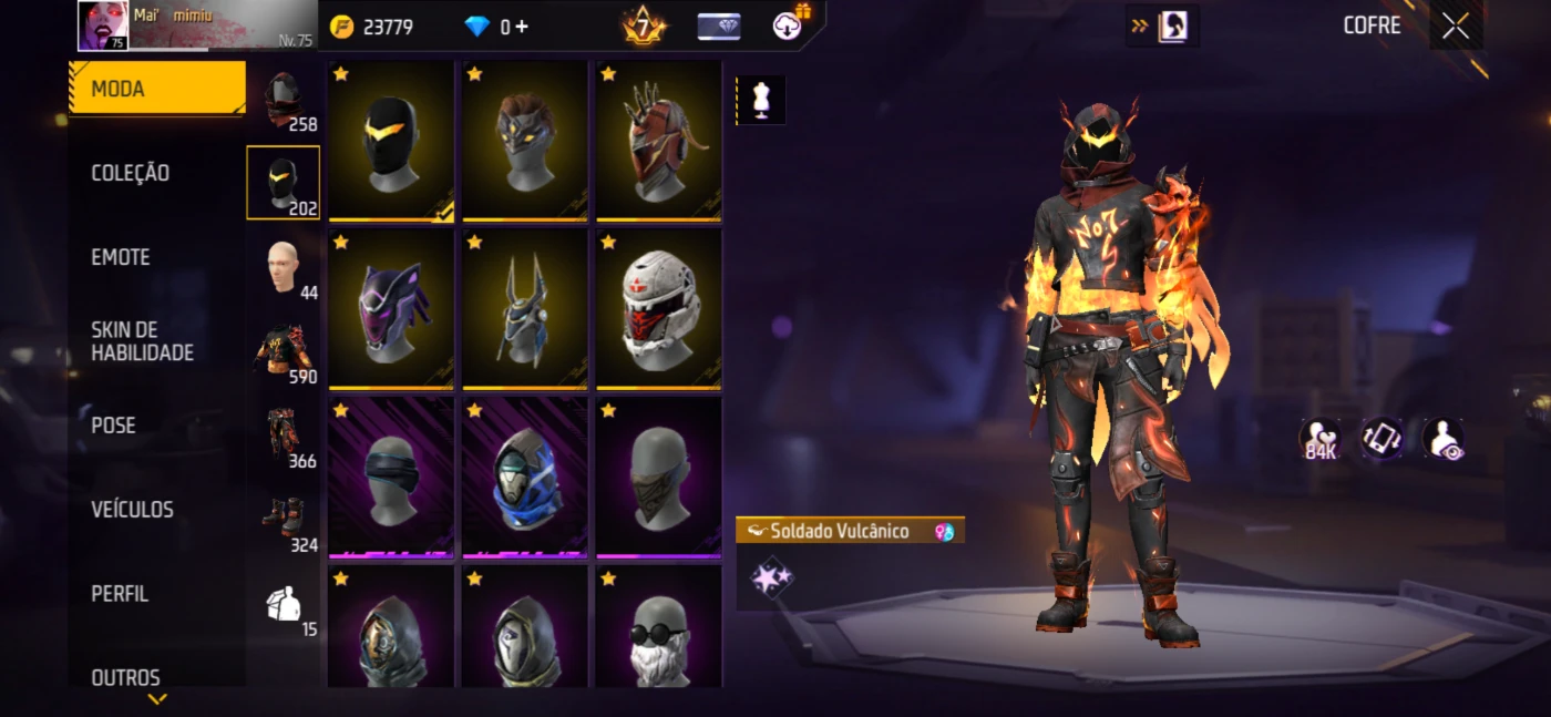 Conta Free fire MUITO gemada e antiga