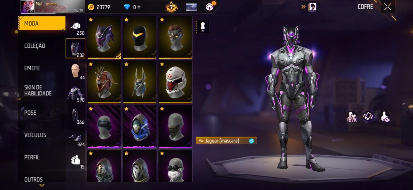 Conta Free fire MUITO gemada e antiga