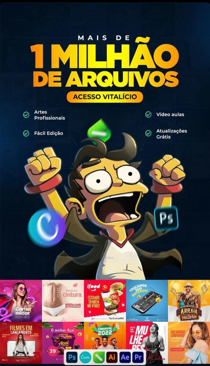 Pack +1 Milhão Arquivos | Redes Socias | Photoshop | Canva | - Outros
