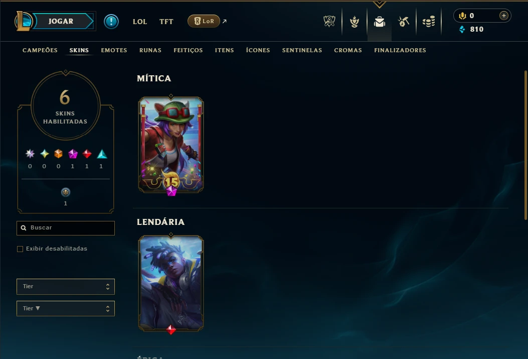 Prata 1 com 35 Champs e 6 Skins - League of Legends LOL