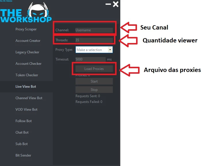 Bot de Viewer (Twitch.TV) - Redes Sociais