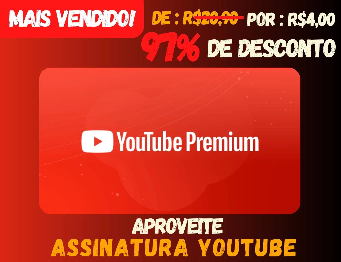 Youtube Premium no seu email  (não necessário da senha) - Assinaturas e Premium
