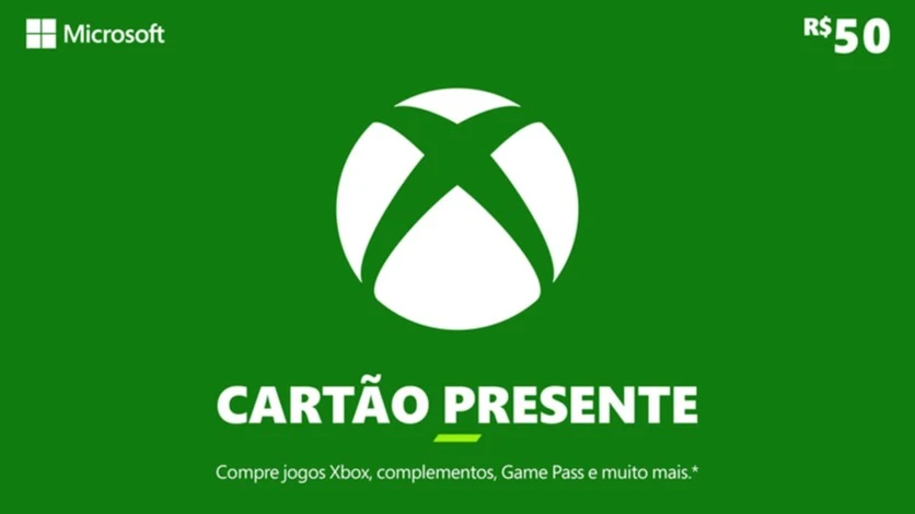 Xbox - Cartão Presente Digital 50 Reais - Gift Cards