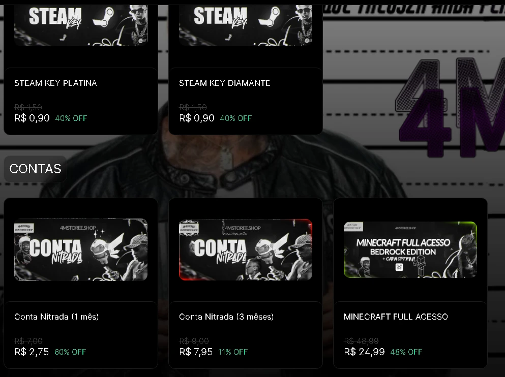 Fornecedor de Nitro,steamkey, impulsos,Minecraff,E Streaming - Outros