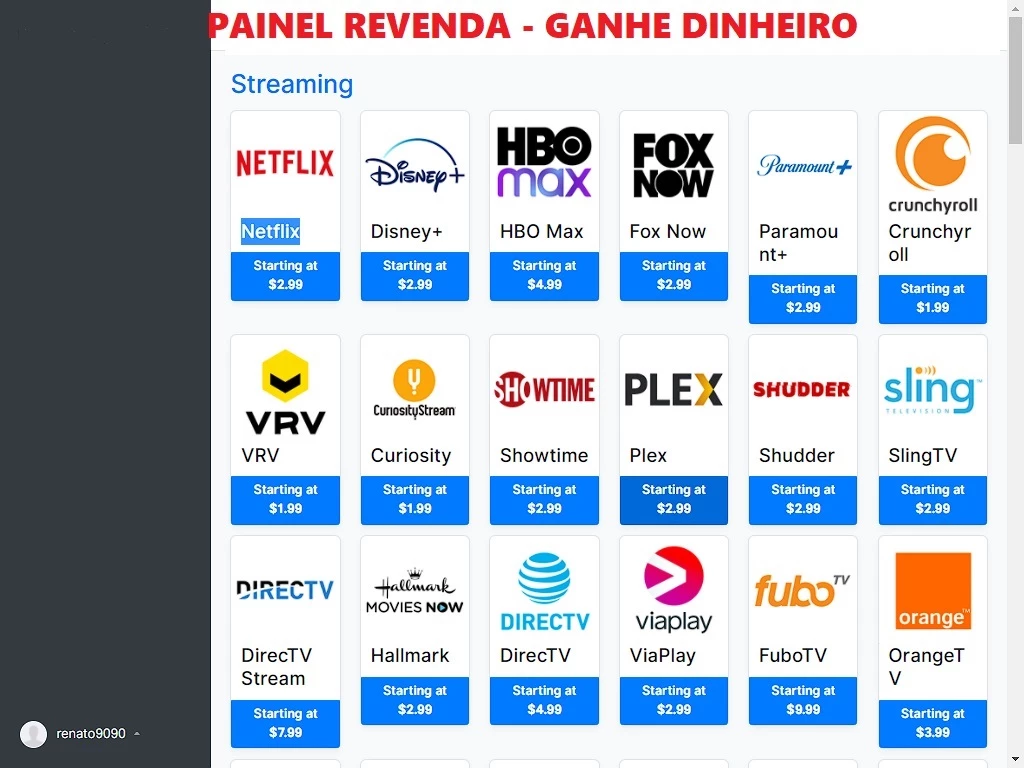 PAINEL REVENDA - GANHE DINHEIRO NETFLIX! - Assinaturas e Premium