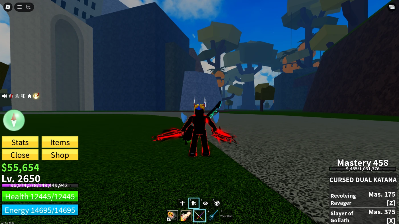 Conta com CDK, Dough despertada, Skull Guitar, fruta mítica - Roblox