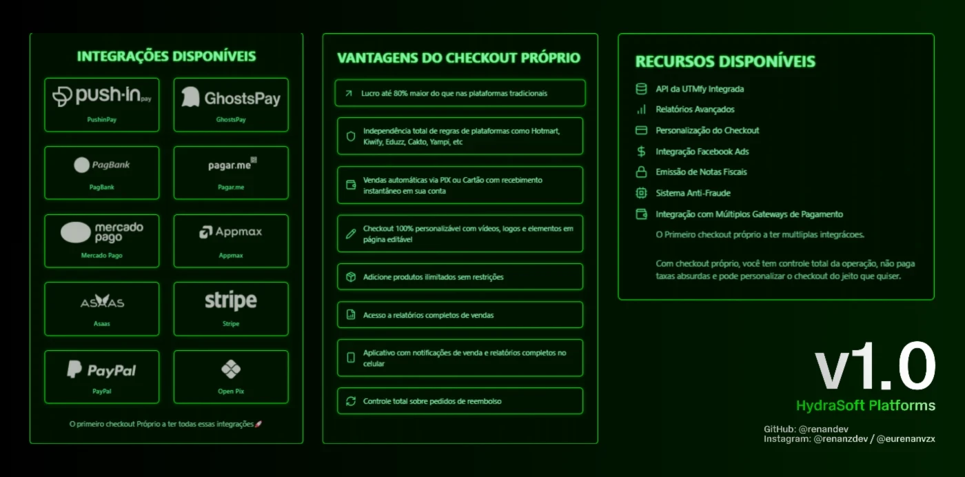 Script Gateway de Pagamentos e Checkout Proprio v1.0 (SaaS) - Others
