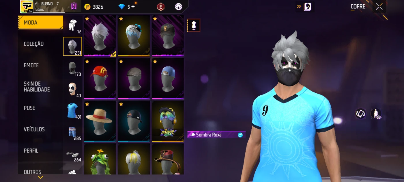 Conta free fire  rara