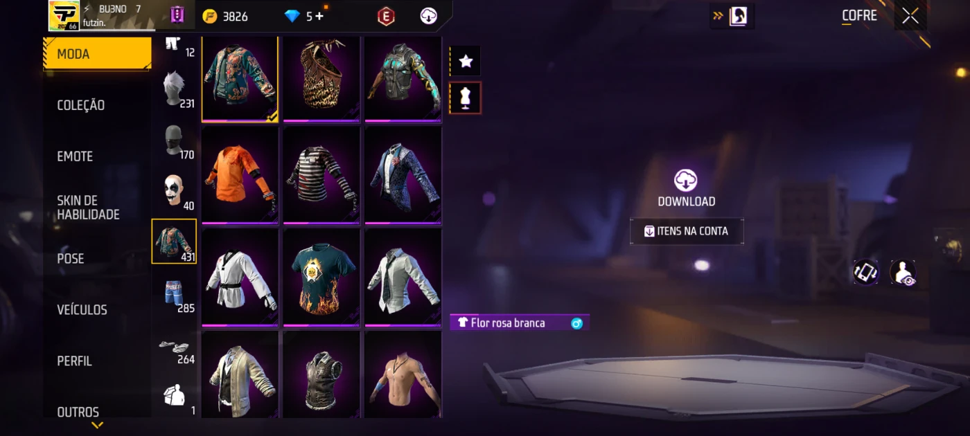 Conta free fire  rara