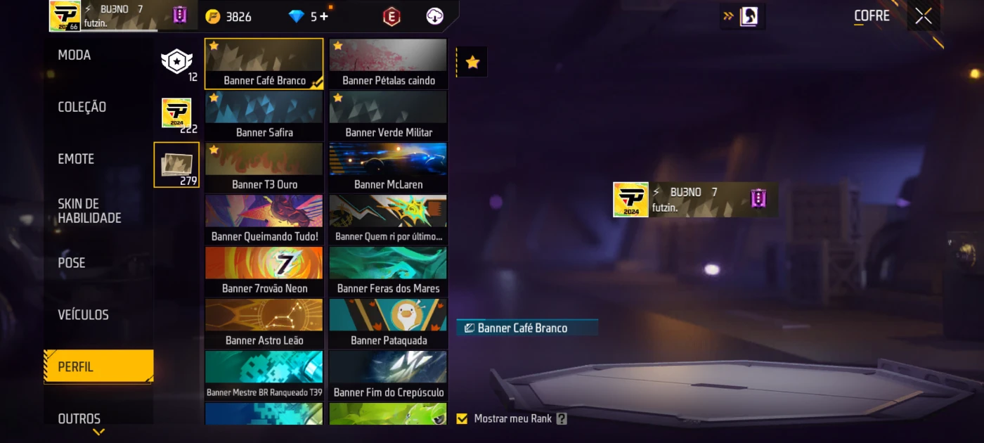 Conta free fire  rara