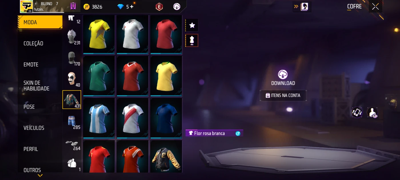 Conta free fire  rara