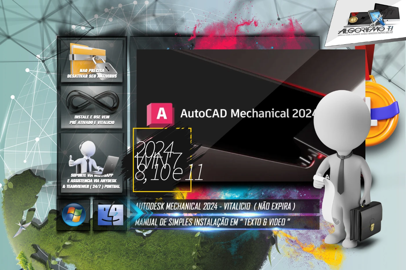 Autodesk Autocad Mechanical 2024 Vitalicio Windows Softwares E