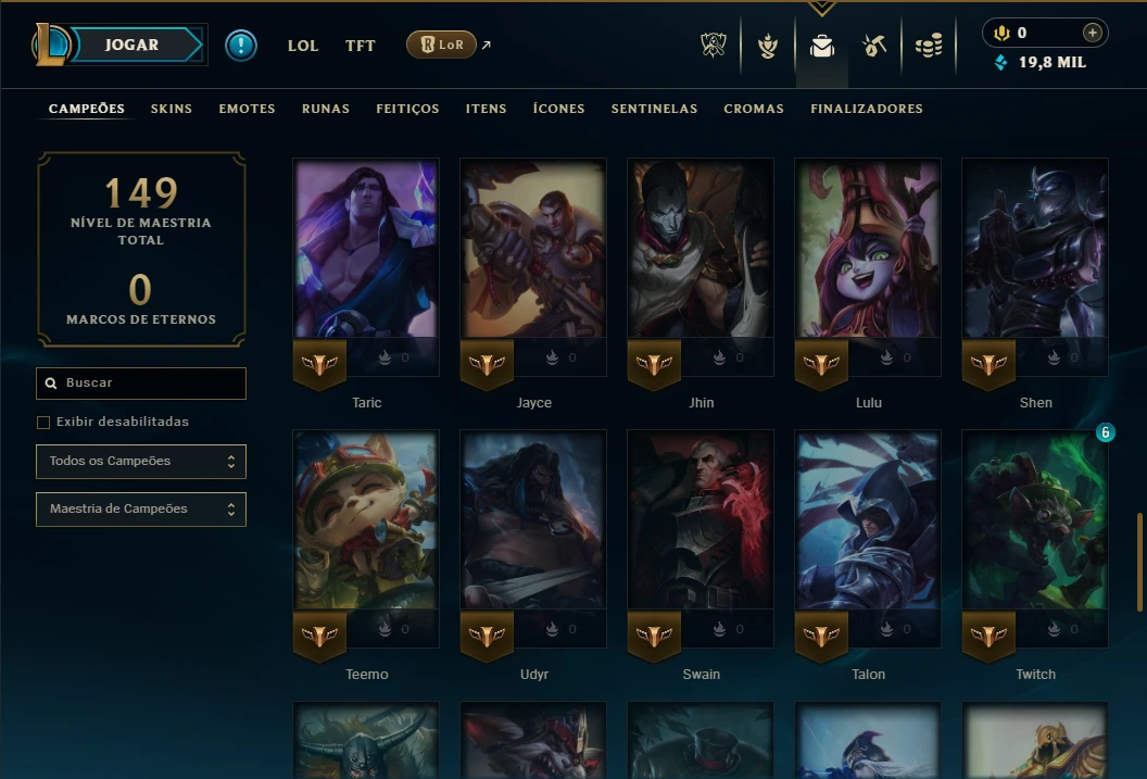 Platina 2 com 70 Champs e 14 Skins - League of Legends LOL