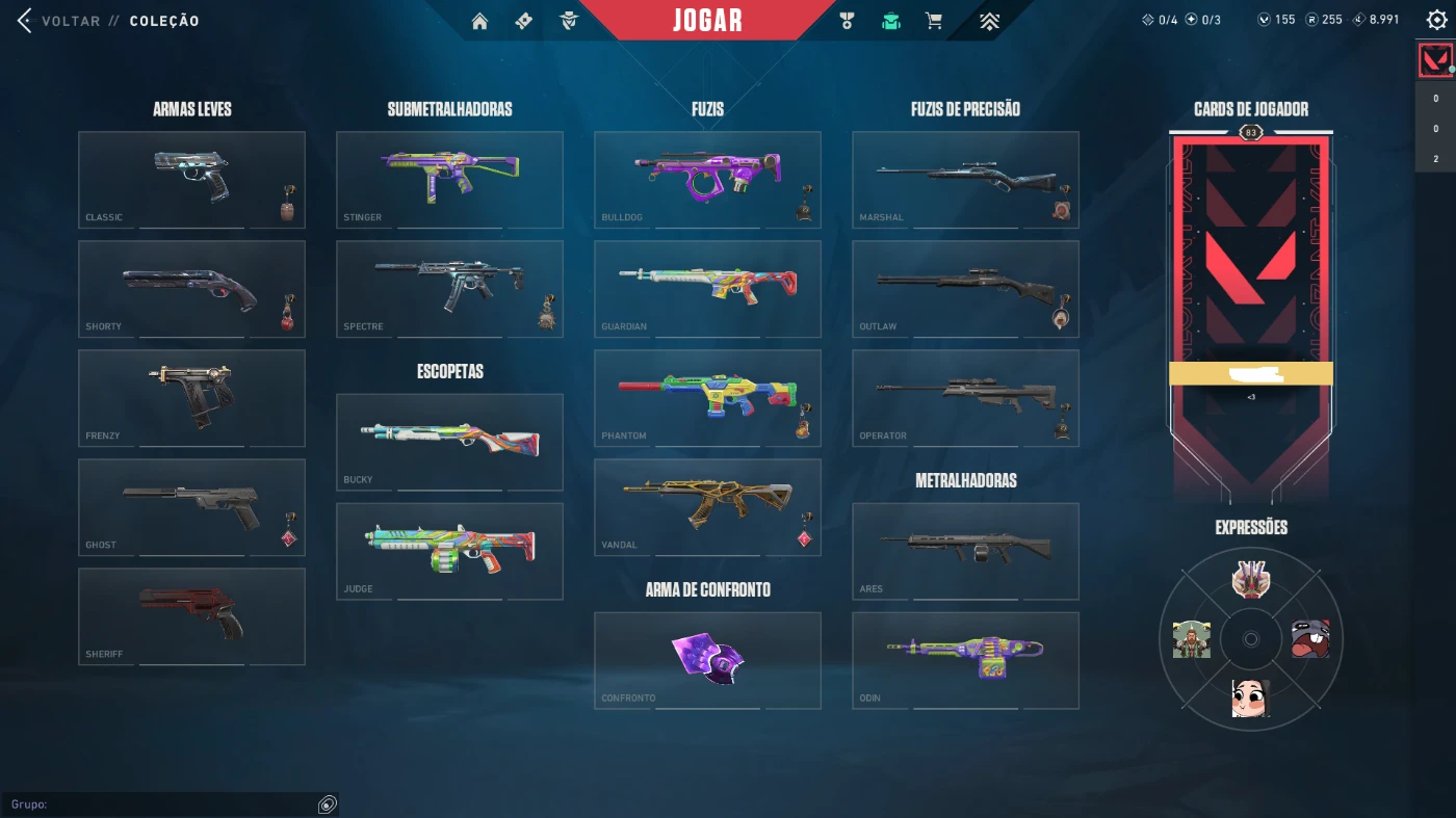Conta valorant smurf com skins