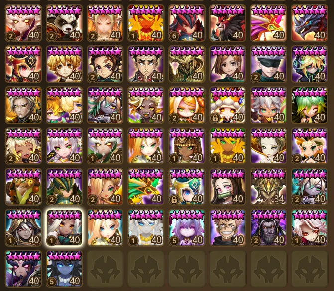 Conta summoners war (Global) Late game, LD todos nat4 nat5