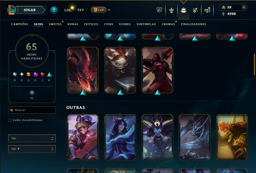 Ferro 4 com 150 Champs e 65 Skins - League of Legends LOL