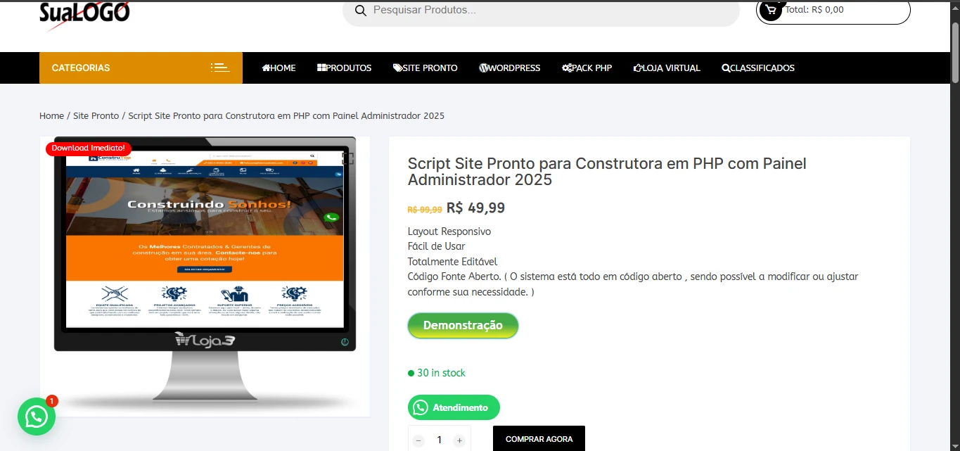 Script Loja Virtual Casa Dos Scripts Wordpress - Others
