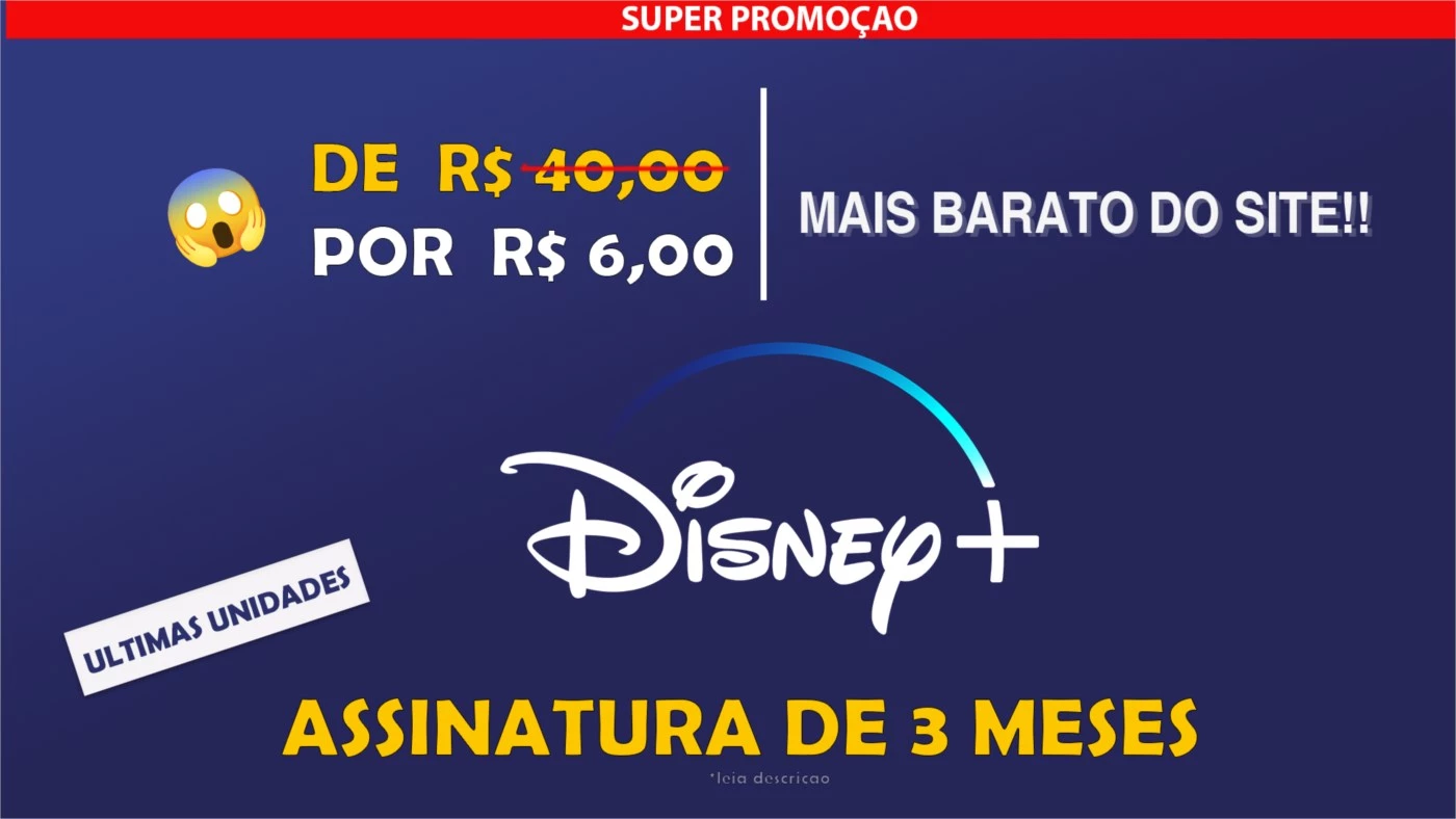 DISNEY+ PLUS - 3 MESES - Assinaturas e Premium