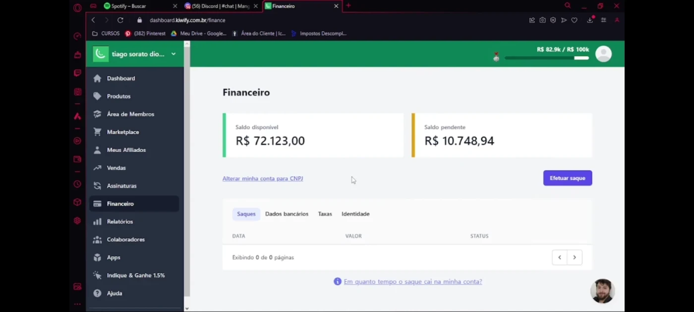 Dashboard Da Kiwify Fake - Outros