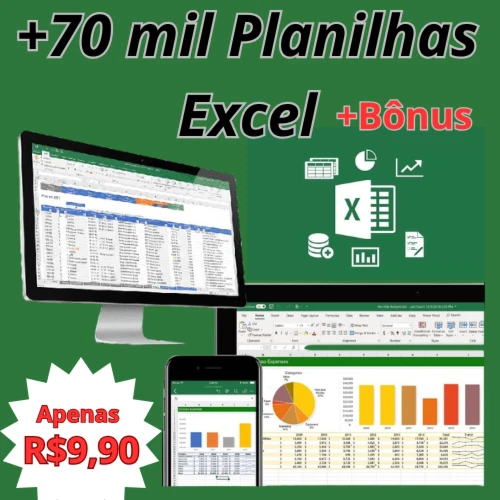 Mega Pack + 70.000mil Planilhas Excel Editavel + Bônus - Serviços Digitais