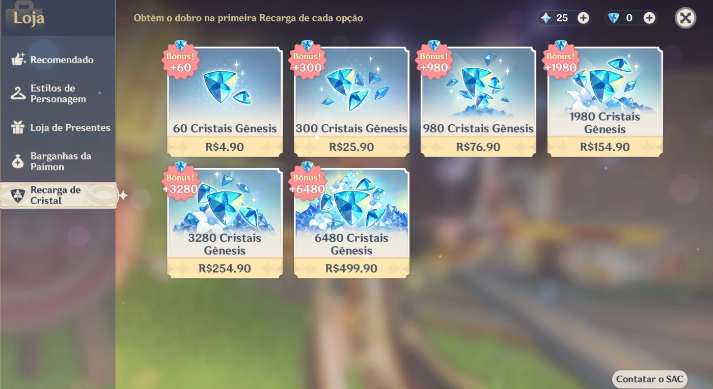 Ar60 Conta End Game Whale (27 Armas 5* + 36 Personagens 5*) - Genshin Impact