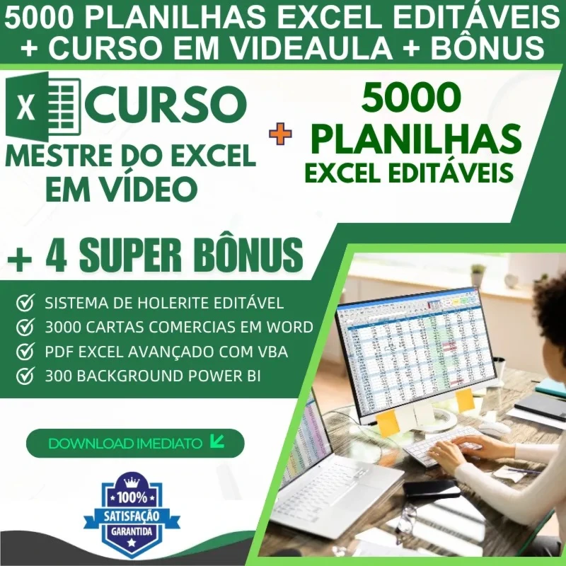 Curso Mestre do Excel + 5000 Planilhas Excel Editáveis - Courses and Programs