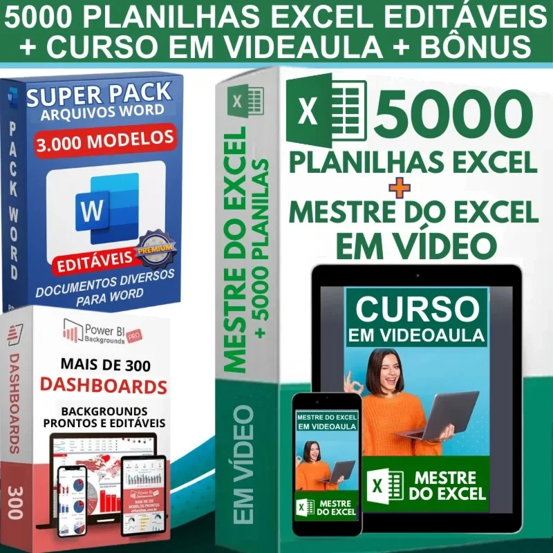 Curso Mestre do Excel + 5000 Planilhas Excel Editáveis - Courses and Programs