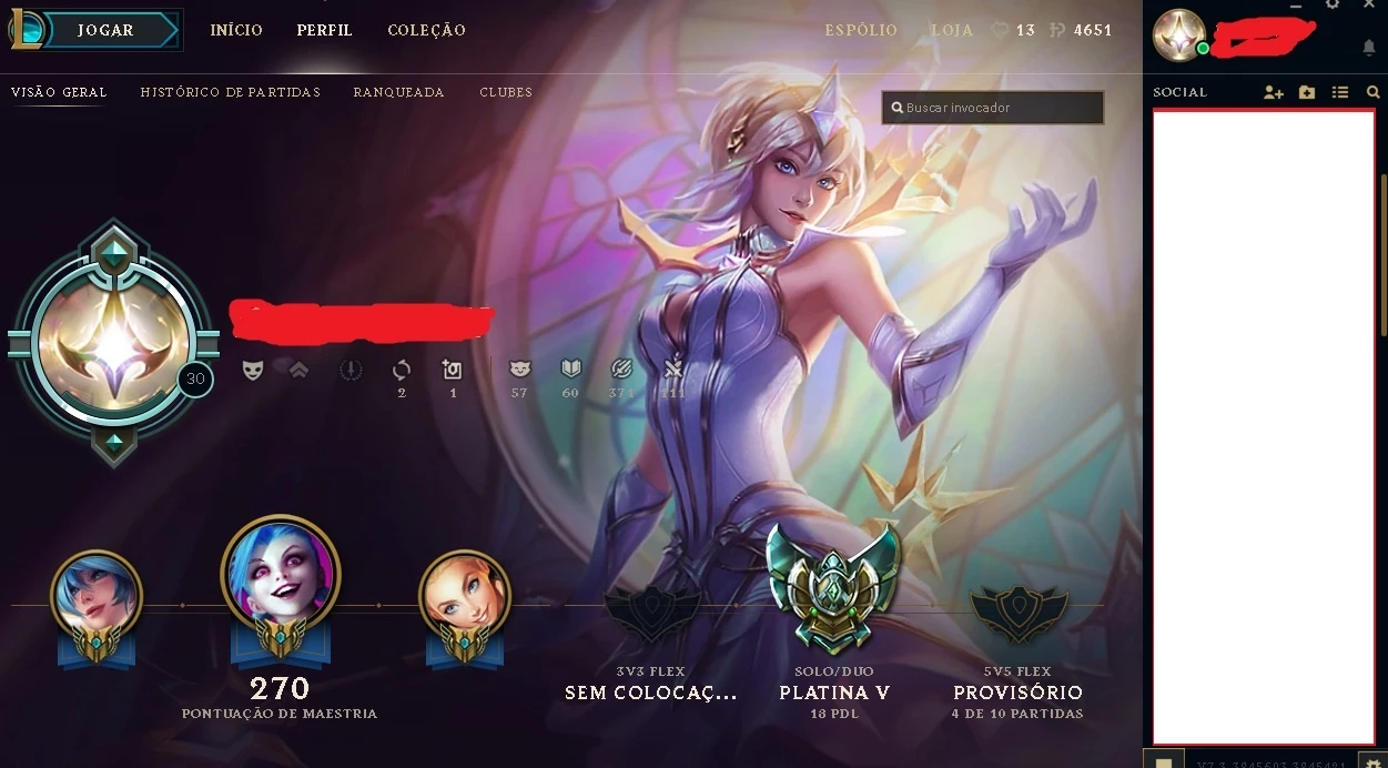 Conta 5 Skins Vitoriosas Skins Ultimate E Icones Raros League