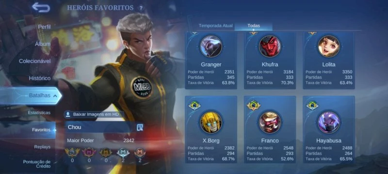 Continha mlb 685 Skins 8 legends 22 collector - Mobile Legends