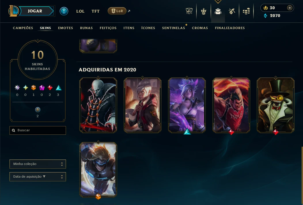Conta Lol 100% Segura Full Acesso| 9 Skins | Lvl 54 | Unrank - League of Legends