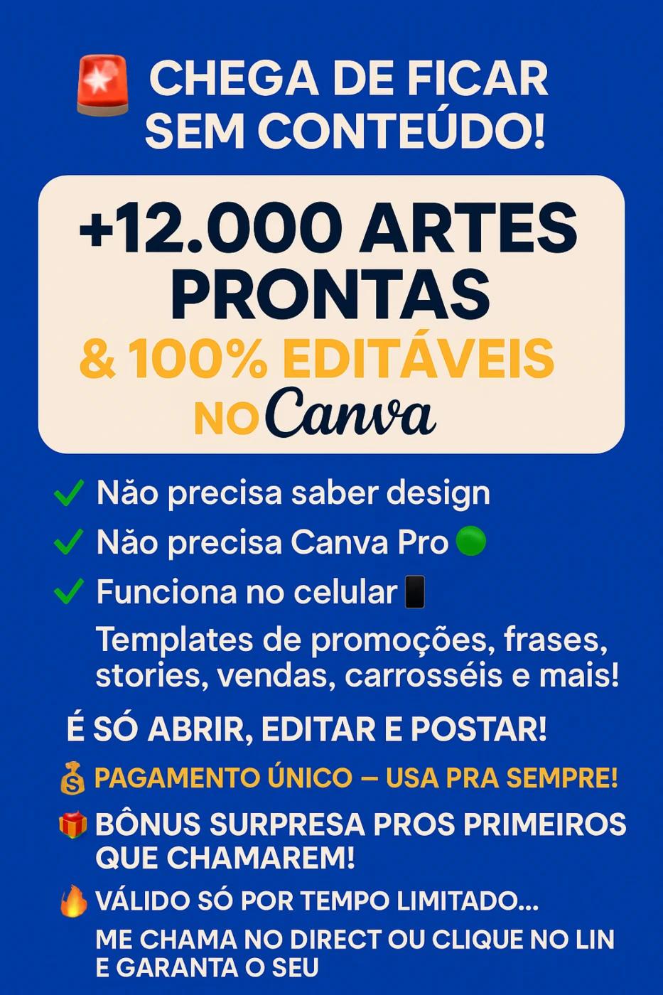 12000 artes CANVA Editáveis - Serviços Digitais