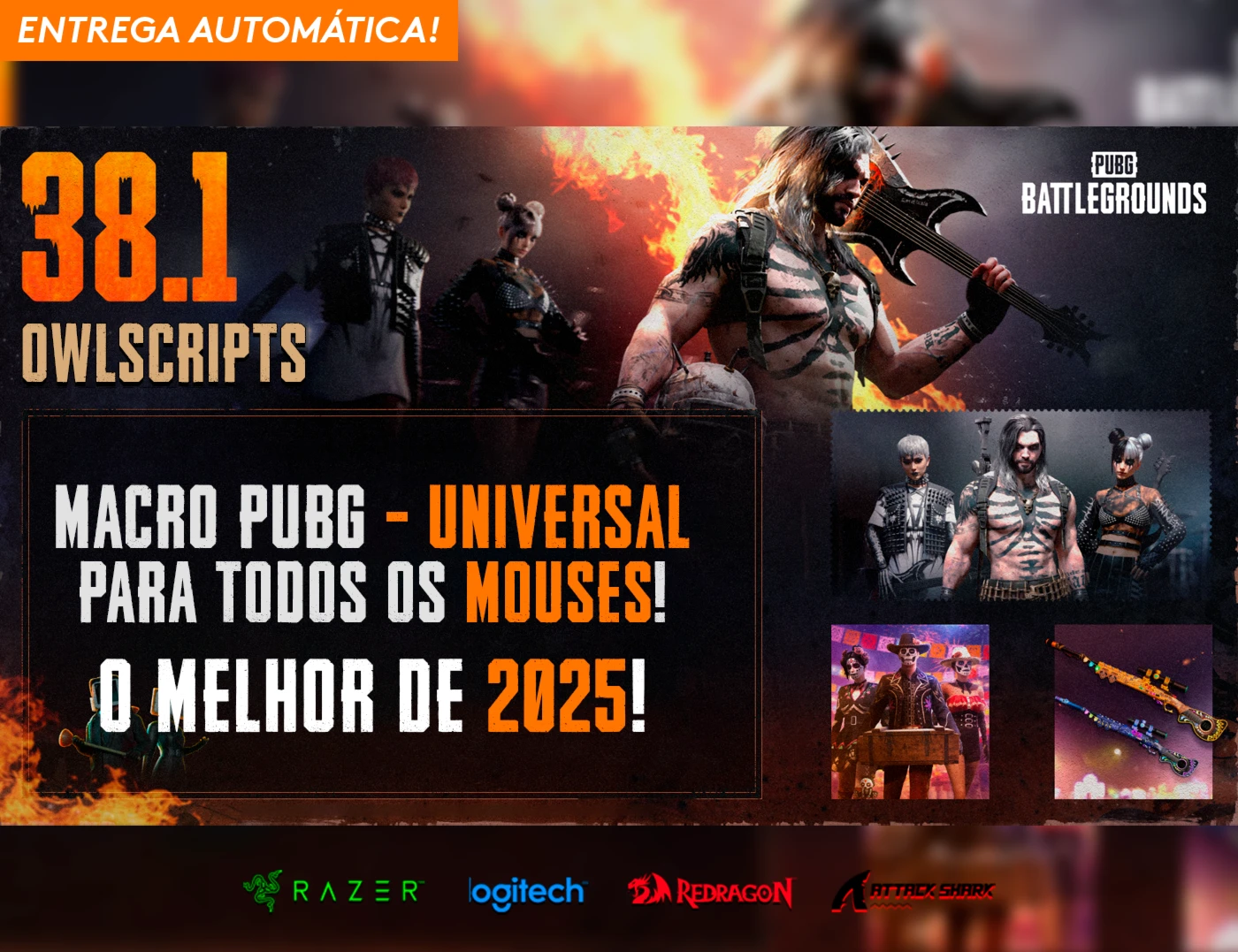 MACRO - PUBG STEAM - (VITALICIO) UNIVERSAL TODOS MOUSES