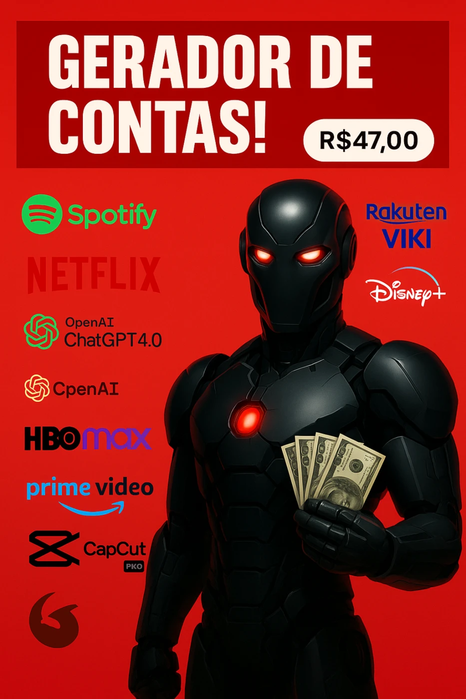 Gere contas streaming - Premium