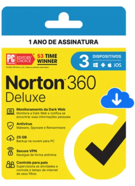 Ativirus Norton 360 game Dispositivos1 Ano + vpn ilimitado - Outros