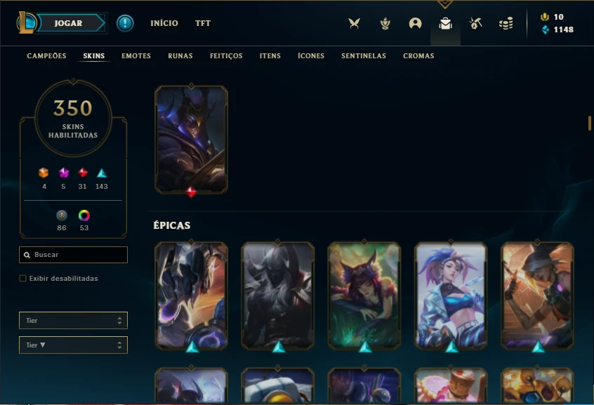 Conta Bronze Todos Os Champs E Skins Nivel League Of