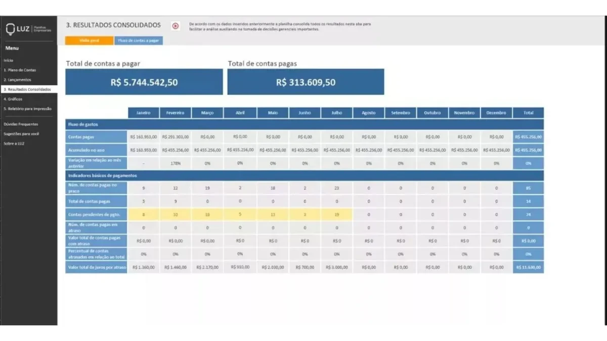 Planilha De Contas A Pagar 3.0 - Serviços Digitais
