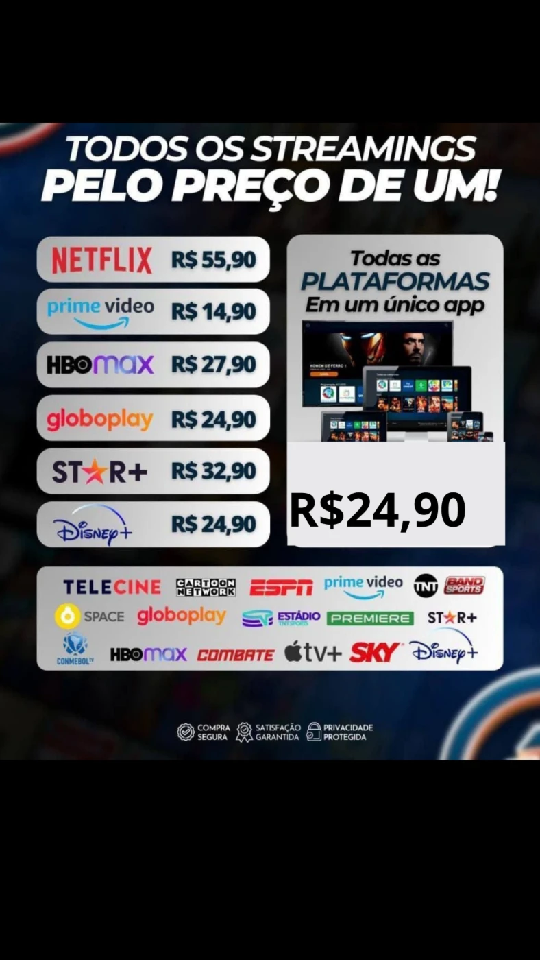 Tenha acesso os melhores filmes e Series do ano e antigos - Assinaturas e Premium