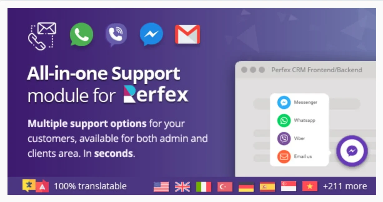 Modulo Suporte ao cliente via Rede Social PerfexCrm - Outros