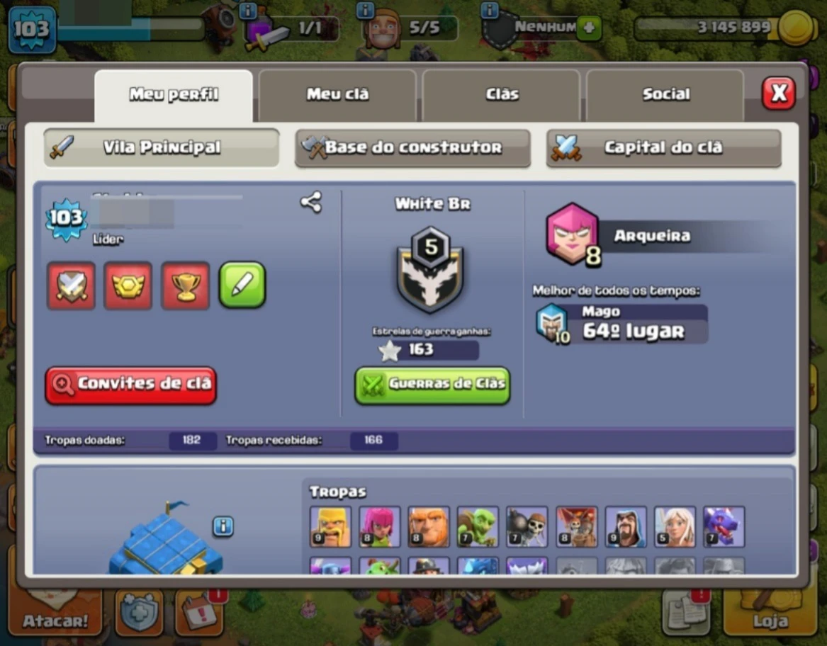 Conta Clash Of Clans Cv12 Semi Full C/ Clã Nivel 5
