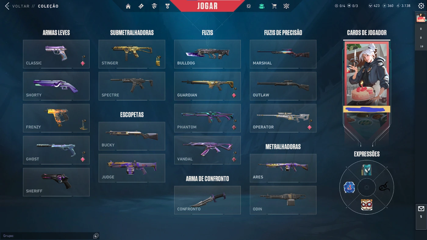 conta valorant com skins full acesso