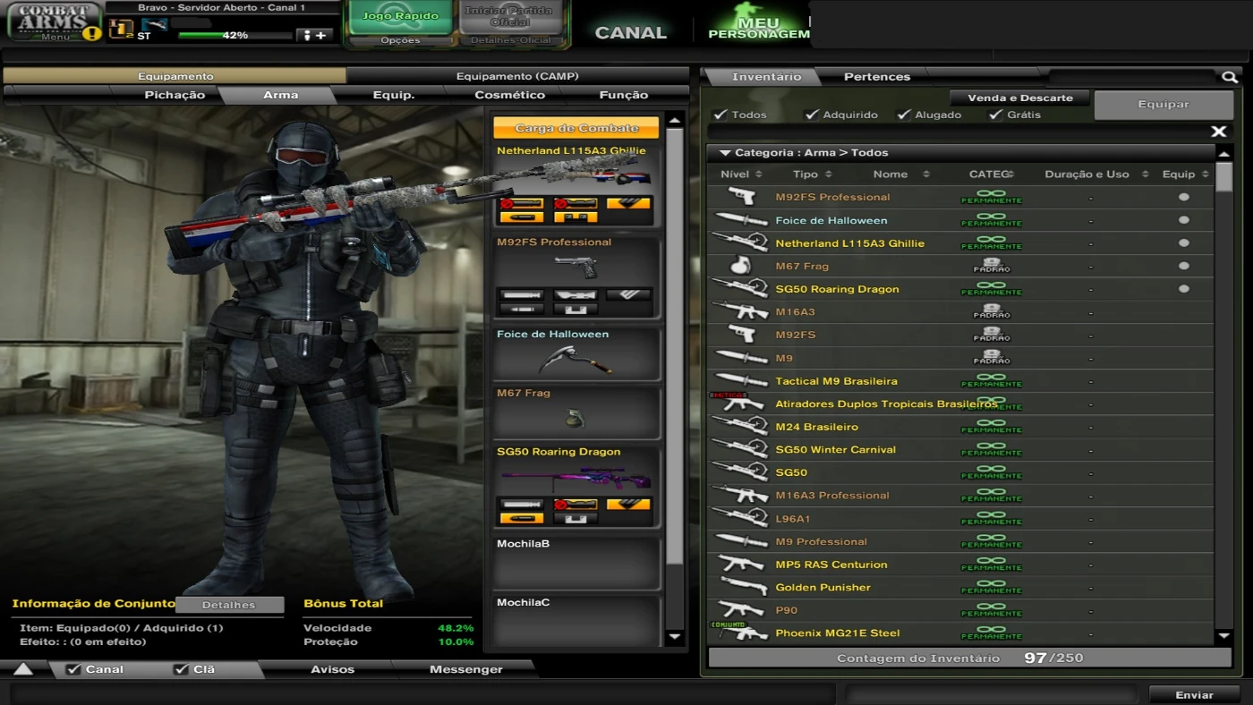 Vendo Conta Combat Arms (Vfun)