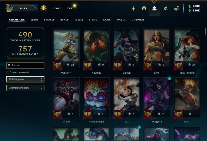 Unranked Todos Os Champs E Skins Rara Rp League Of