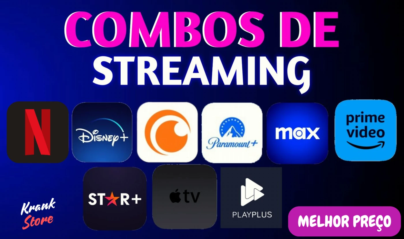 Combo Hbo Max, Disney Plus , Netflix, Prime Video, Paramount - Assinaturas e Premium