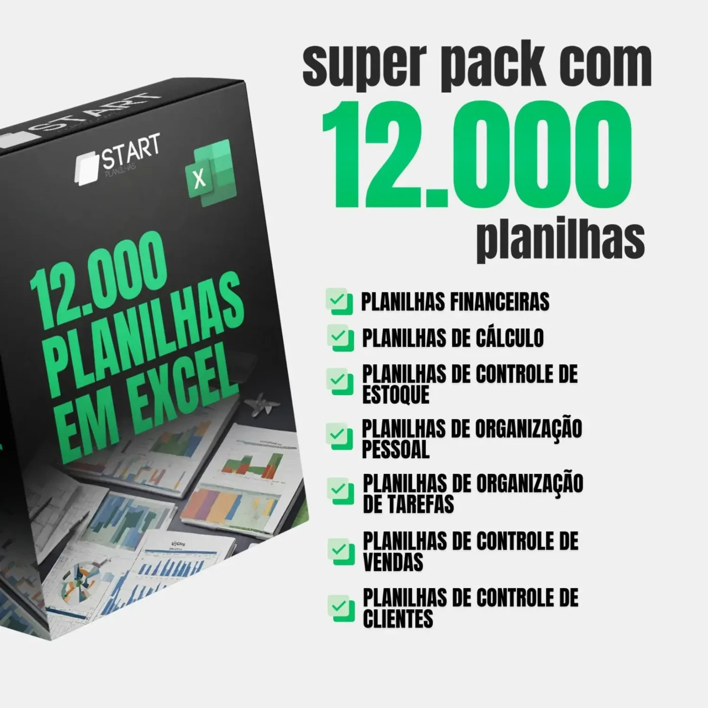 Super Pack com 12.000 Planilhas em Excel + Pacote Office - Others